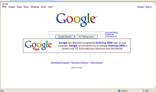 antivirus2009google Google falso Antivirus 2009
